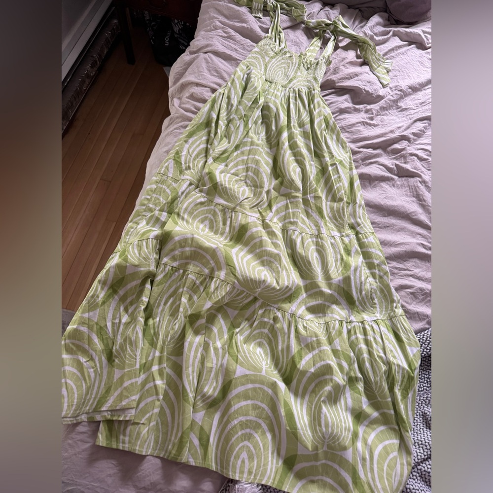 Sheridan French Kelly Smocked Maxi Dress in Lime - Picture 4 of 6
